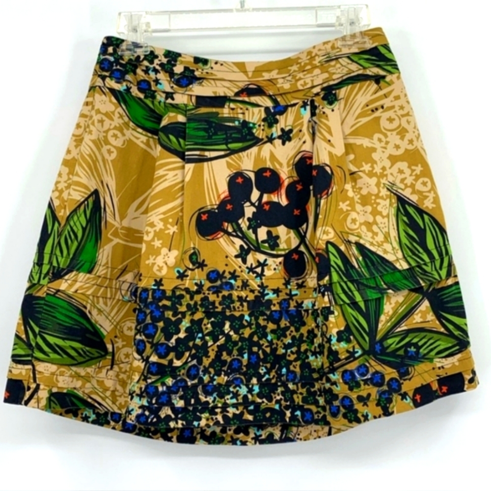 ANTHROPOLOGIE EDME & ESYLLTE Blueberry Wine Botanical Print Like New RARE Skirt